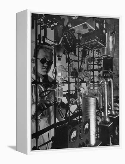 Chemist Working in the Research Laboratory-Fritz Goro-Framed Premier Image Canvas