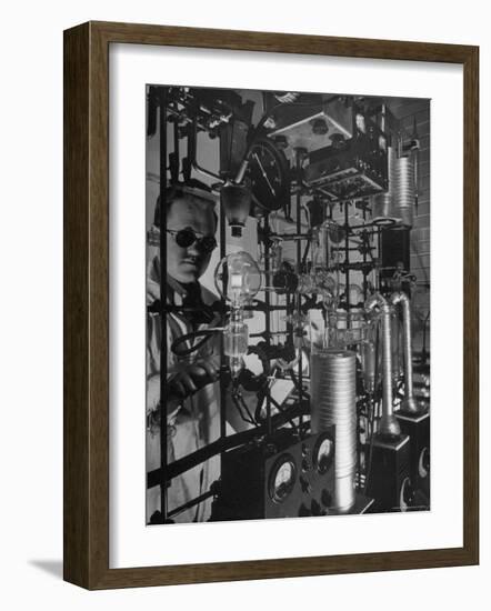 Chemist Working in the Research Laboratory-Fritz Goro-Framed Photographic Print