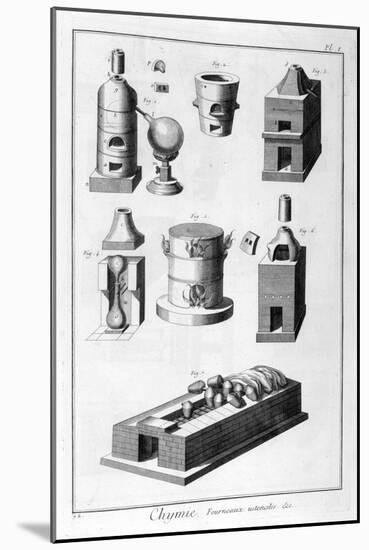 Chemistry, Furnace Utensils, 1751-1777-Denis Diderot-Mounted Giclee Print