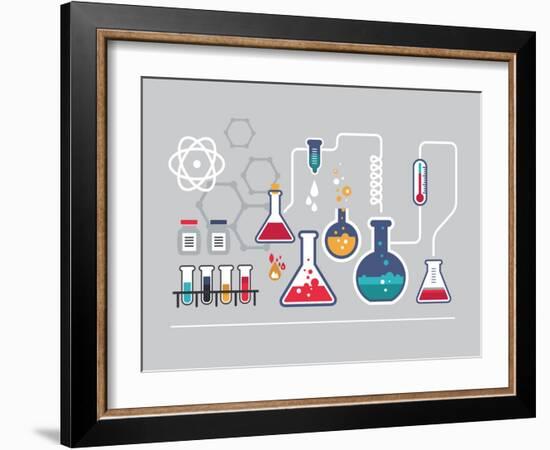 Chemistry Infographic-Marish-Framed Art Print