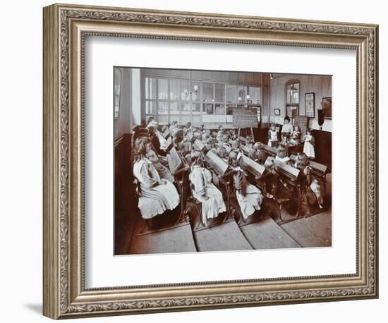 Chemistry Lesson, Albion Street Girls School, Rotherhithe, London, 1908-null-Framed Photographic Print