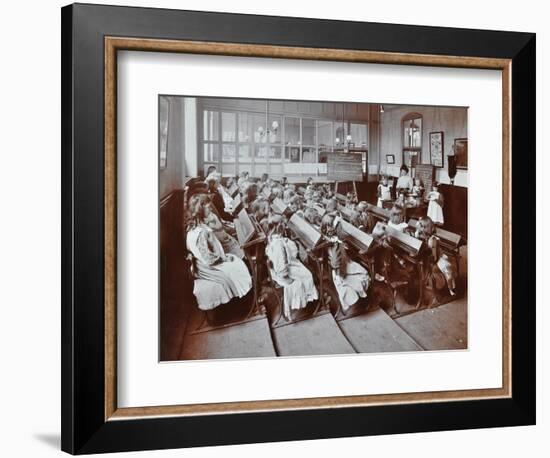 Chemistry Lesson, Albion Street Girls School, Rotherhithe, London, 1908-null-Framed Photographic Print