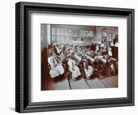 Chemistry Lesson, Albion Street Girls School, Rotherhithe, London, 1908-null-Framed Photographic Print