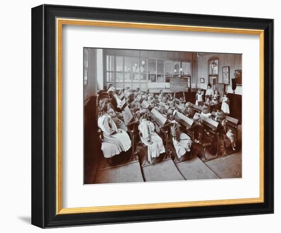 Chemistry Lesson, Albion Street Girls School, Rotherhithe, London, 1908-null-Framed Photographic Print