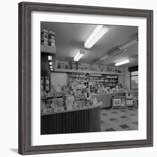 Chemists Shop Interior, Armthorpe, Near Doncaster, South Yorkshire, 1961-Michael Walters-Framed Photographic Print