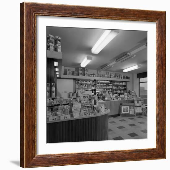 Chemists Shop Interior, Armthorpe, Near Doncaster, South Yorkshire, 1961-Michael Walters-Framed Photographic Print