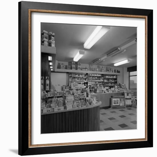 Chemists Shop Interior, Armthorpe, Near Doncaster, South Yorkshire, 1961-Michael Walters-Framed Photographic Print