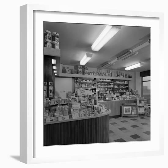 Chemists Shop Interior, Armthorpe, Near Doncaster, South Yorkshire, 1961-Michael Walters-Framed Photographic Print
