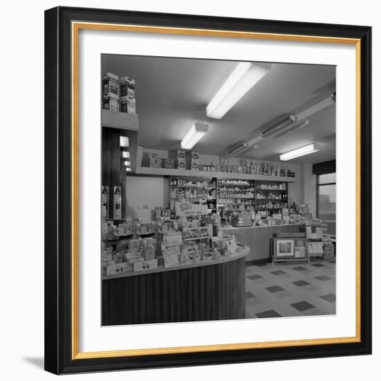 Chemists Shop Interior, Armthorpe, Near Doncaster, South Yorkshire, 1961-Michael Walters-Framed Photographic Print