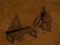 Fu, Lu, Shou; the Three Ages (Ink on Paper)-Chen Hongshou-Giclee Print
