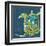 Chentes Turtle on Blue-Kellie Day-Framed Art Print