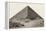 Cheops Pyramid and Camels-null-Framed Stretched Canvas