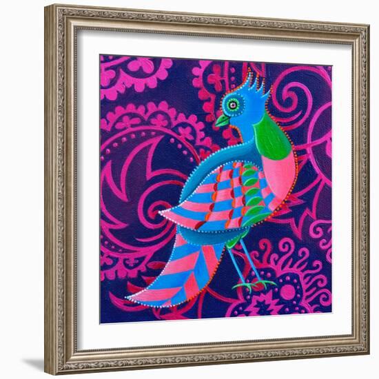 Chequered Bird, 2019 (Oil on Canvas)-Jane Tattersfield-Framed Giclee Print