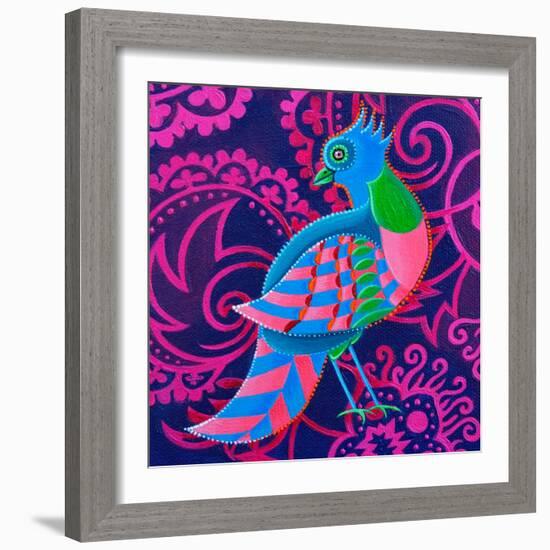 Chequered Bird, 2019 (Oil on Canvas)-Jane Tattersfield-Framed Giclee Print