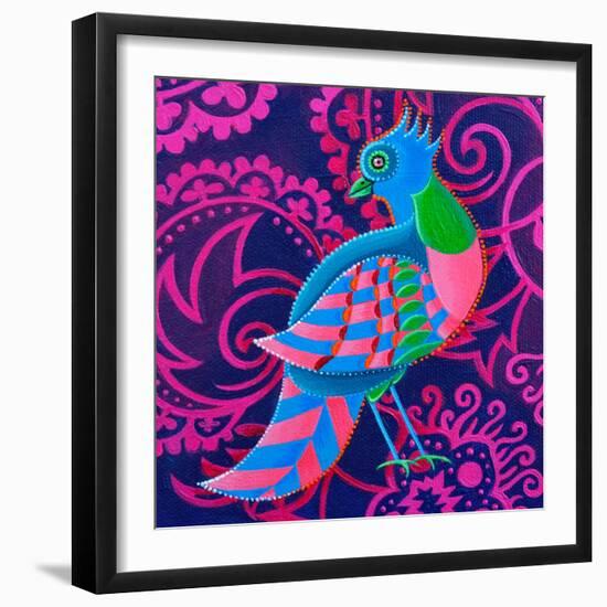 Chequered Bird, 2019 (Oil on Canvas)-Jane Tattersfield-Framed Giclee Print