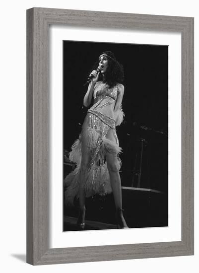 Cher in Feathers-null-Framed Art Print