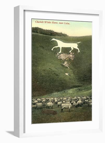 Cherhill White Horse near Calne-null-Framed Art Print