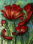 Pink Poppies on Blue-Cherie Roe Dirksen-Giclee Print