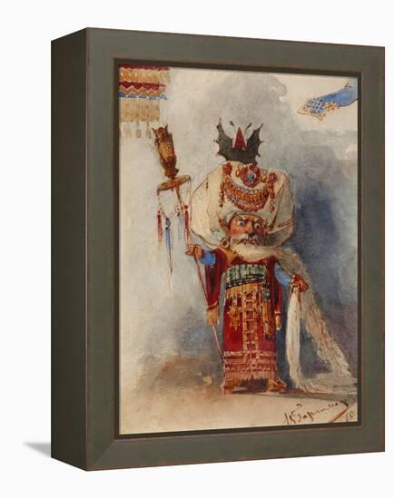 Chernomor. Costume Design for the Opera Ruslan and Lyudmila by M. Glinka-Viktor Alexandrovich Hartmann-Framed Premier Image Canvas