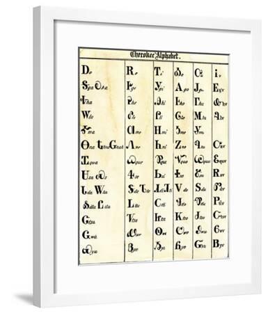 'Cherokee Alphabet Developed by Sequoyah' Giclee Print | Art.com