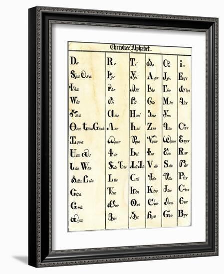 Cherokee Alphabet Developed by Sequoyah-null-Framed Giclee Print