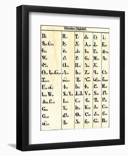 Cherokee Alphabet Developed by Sequoyah-null-Framed Giclee Print