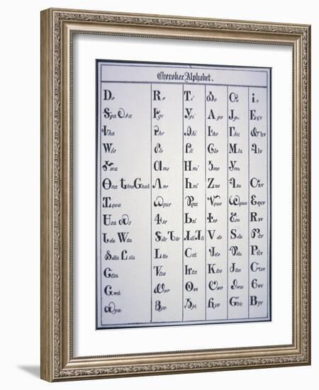 Cherokee Alphabet, Developed in 1821-null-Framed Giclee Print