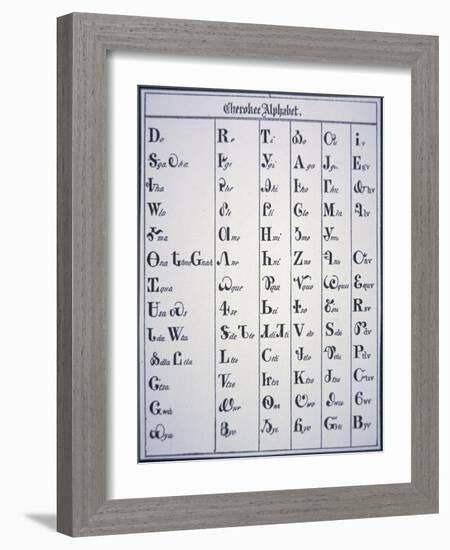 Cherokee Alphabet, Developed in 1821-null-Framed Giclee Print