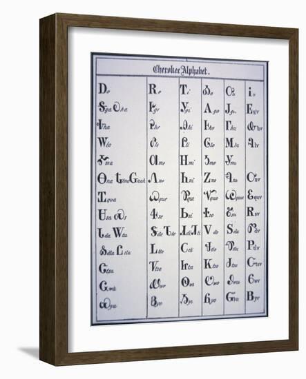 Cherokee Alphabet, Developed in 1821-null-Framed Giclee Print