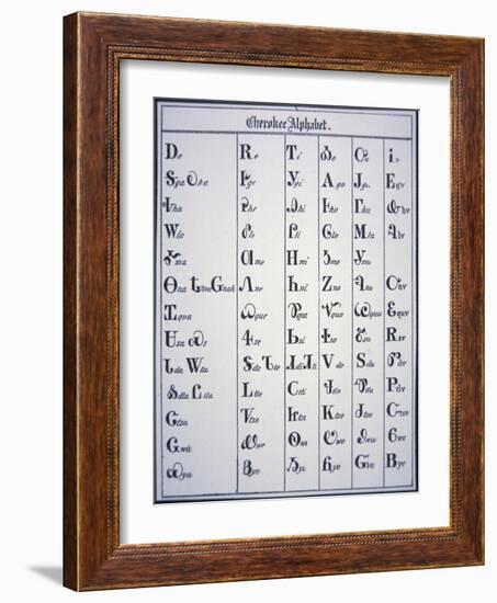 Cherokee Alphabet, Developed in 1821-null-Framed Giclee Print