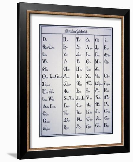 Cherokee Alphabet, Developed in 1821-null-Framed Giclee Print