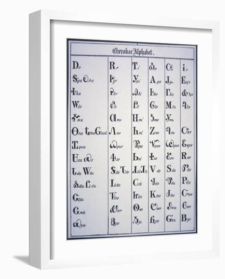 Cherokee Alphabet, Developed in 1821-null-Framed Giclee Print