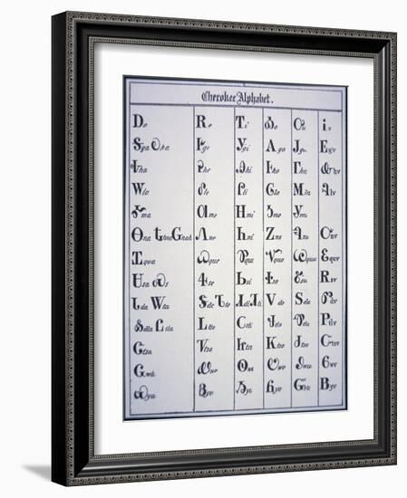 Cherokee Alphabet, Developed in 1821-null-Framed Giclee Print