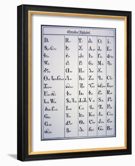 Cherokee Alphabet, Developed in 1821-null-Framed Giclee Print