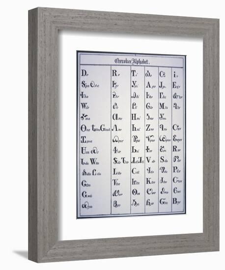 Cherokee Alphabet, Developed in 1821-null-Framed Giclee Print