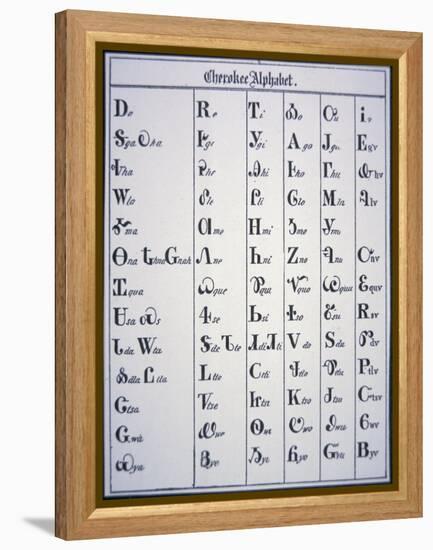 Cherokee Alphabet, Developed in 1821-null-Framed Premier Image Canvas