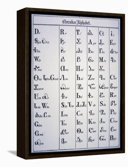 Cherokee Alphabet, Developed in 1821-null-Framed Premier Image Canvas