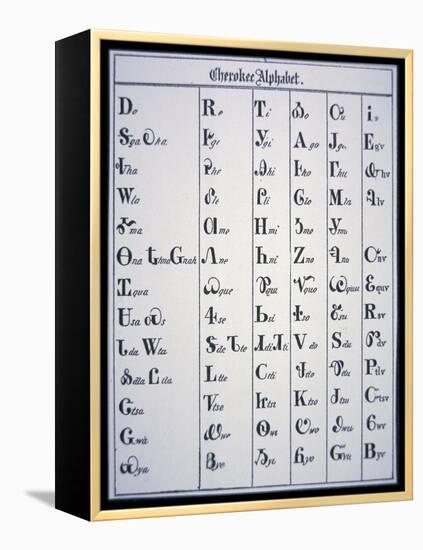 Cherokee Alphabet, Developed in 1821-null-Framed Premier Image Canvas