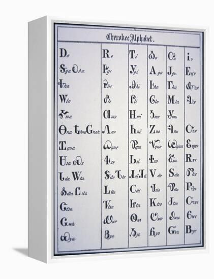 Cherokee Alphabet, Developed in 1821-null-Framed Premier Image Canvas