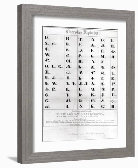 Cherokee Alphabet, from Pendelton's "Lithography," 1835-null-Framed Giclee Print