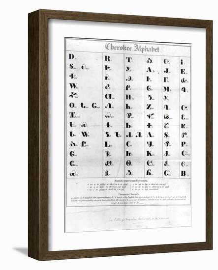 Cherokee Alphabet, from Pendelton's "Lithography," 1835-null-Framed Giclee Print