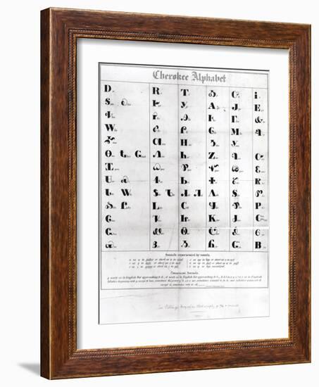 Cherokee Alphabet, from Pendelton's "Lithography," 1835-null-Framed Giclee Print