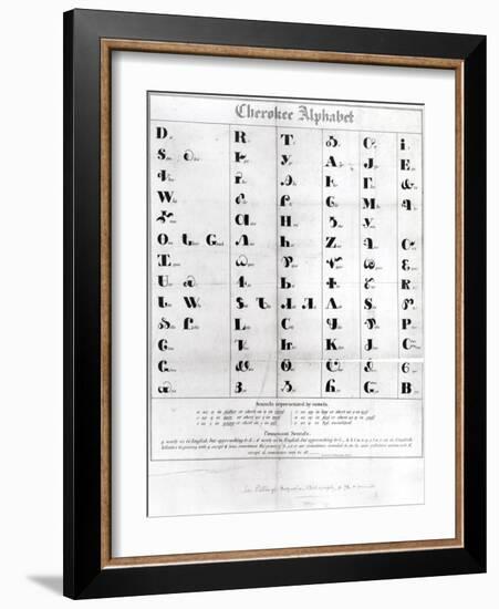 Cherokee Alphabet, from Pendelton's "Lithography," 1835-null-Framed Giclee Print