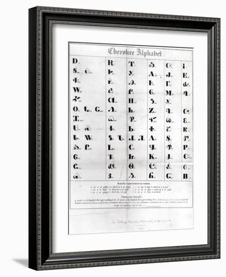 Cherokee Alphabet, from Pendelton's "Lithography," 1835-null-Framed Giclee Print