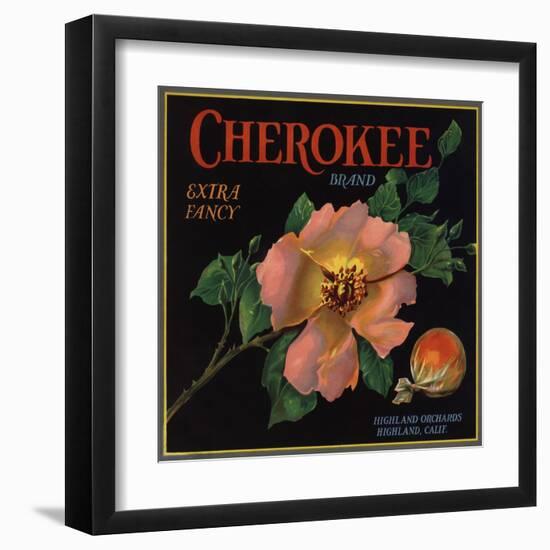 Cherokee Brand - Highland, California - Citrus Crate Label-Lantern Press-Framed Art Print