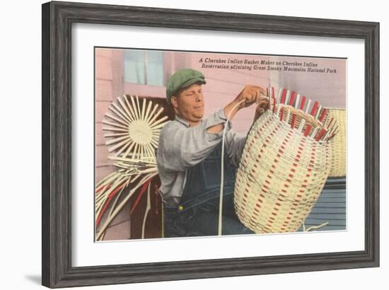 Cherokee Indian Basket Weaver, North Carolina-null-Framed Art Print