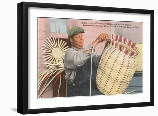 Cherokee Indian Basket Weaver, North Carolina-null-Framed Art Print