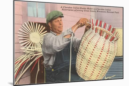 Cherokee Indian Basket Weaver, North Carolina-null-Mounted Art Print