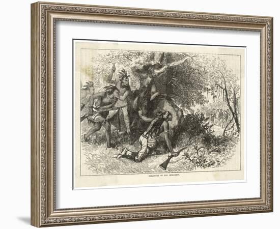 Cherokee Indians Ambush British Soldiers-null-Framed Art Print