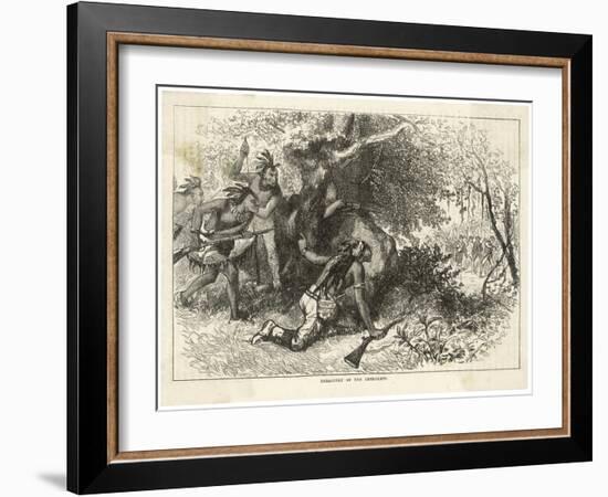 Cherokee Indians Ambush British Soldiers-null-Framed Art Print